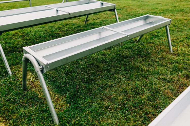 Gibney steel single food trough